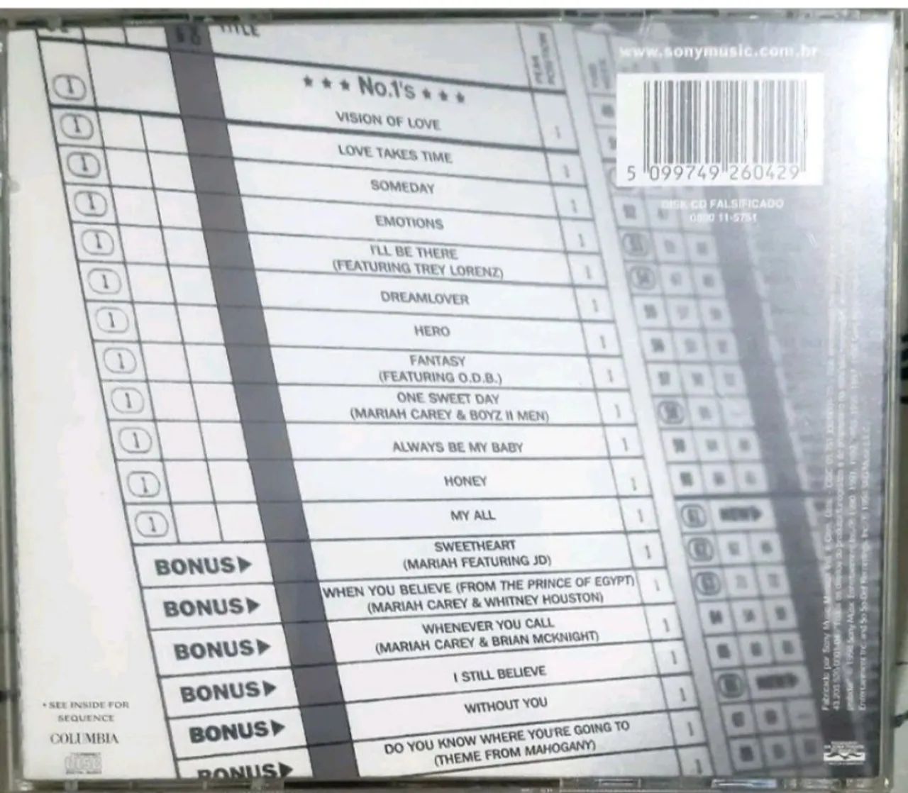 CD MARIAH CARREY - #1'S - GREATEST HITS  - Foto 3