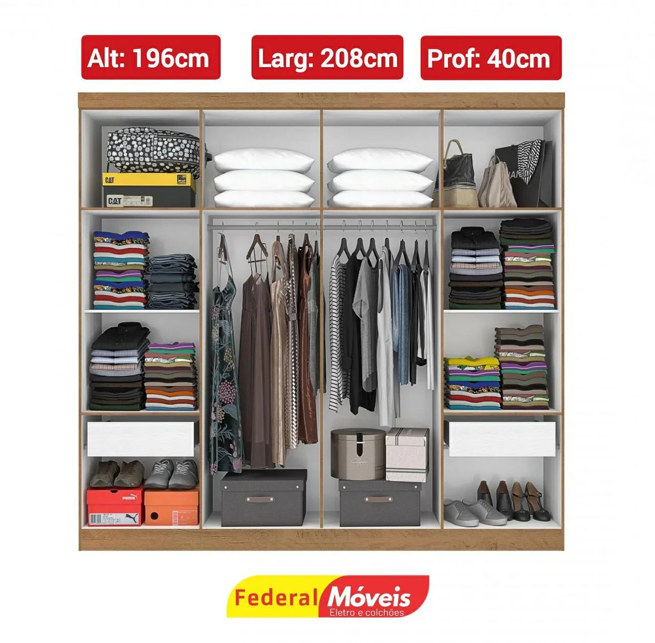 Guarda Roupa com 8 Portas e 2 Gavetas Novo Fazemos Entrega  - Foto 2