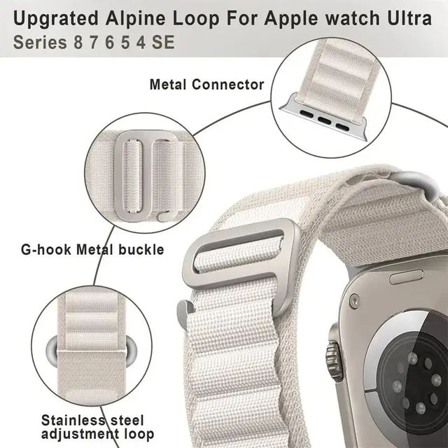 Pulseira para relógio smartwatch Alpina Apple Watch W8 Iwo etc - Foto 4