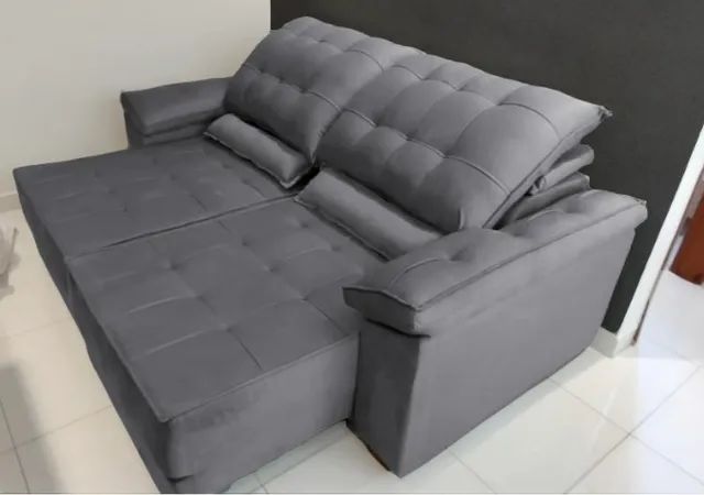 Sofa retratil e reclinavel pillow top com molas ensacadas 2,10 (novo0