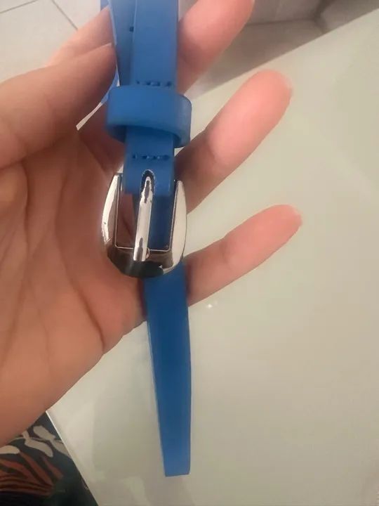Cinto de couro azul - Foto 2