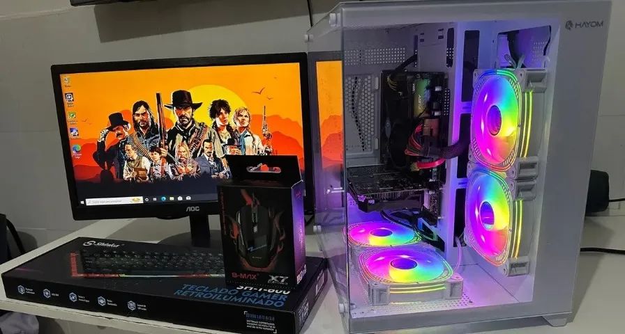 Pc Gamer Novo + Monitor Gta V / Free Fire / Roblox / Lol 1 ano de garantia