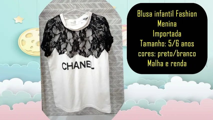 blusa infantil fashion menina importada tamanho: 5/6 anos