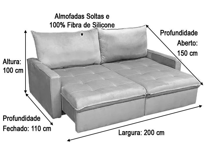 Sofá Cama 2,0 Veludão Rosê com Molas Design Moderno a43 - Foto 4