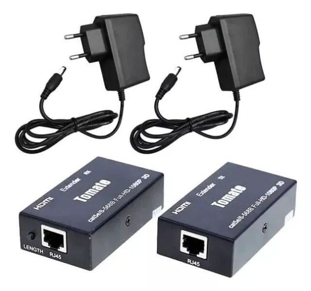 Extensor Hdmi 60metros 3d Cat5/cat6 Via Cabo Rede Rj45 1080p - Loja Natan Abreu  - Foto 3