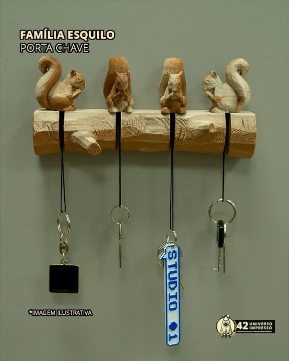 Família Esquilo - Porta Chave - Foto 2