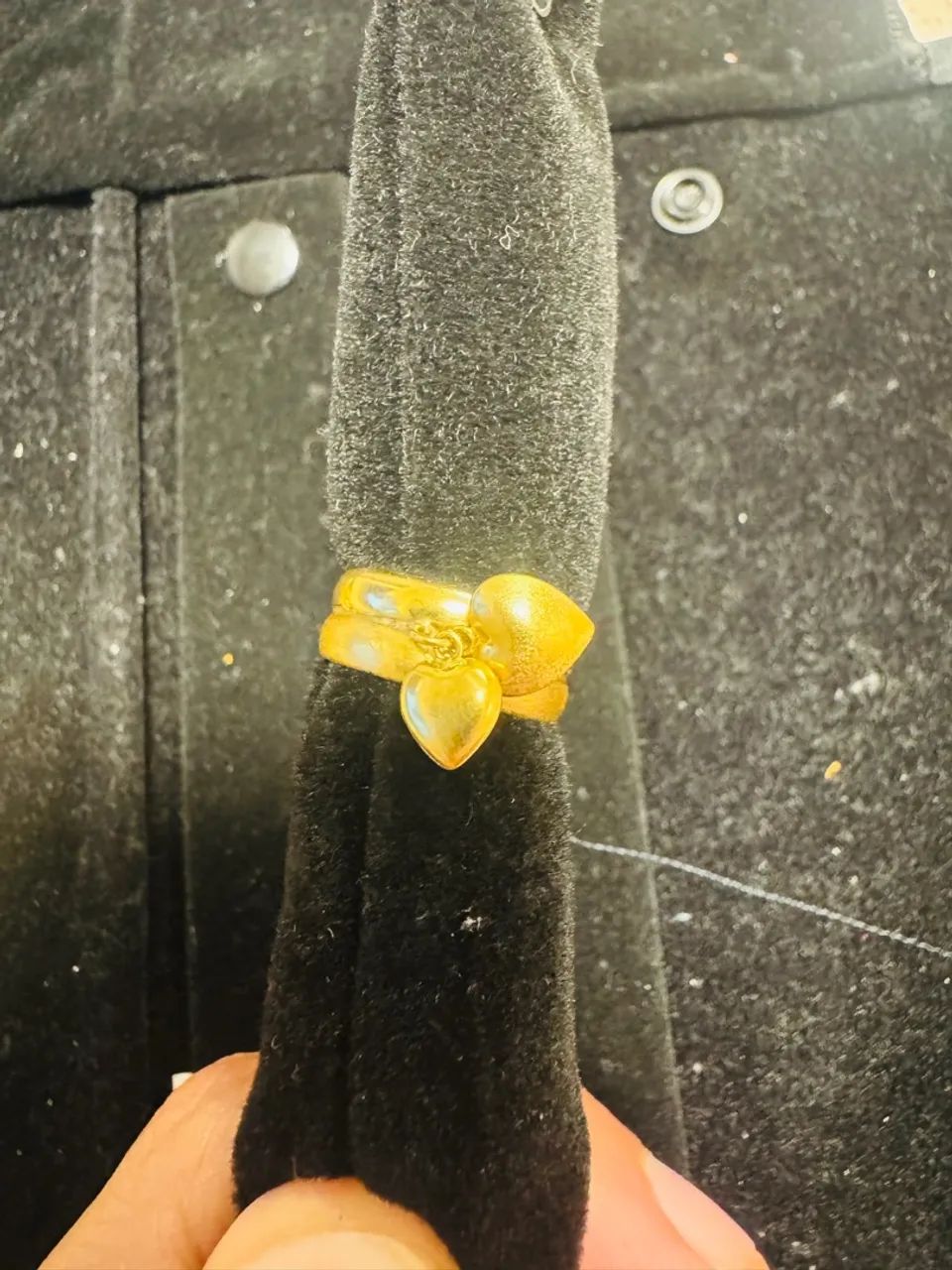 Anel de Ouro com Coração - Foto 2