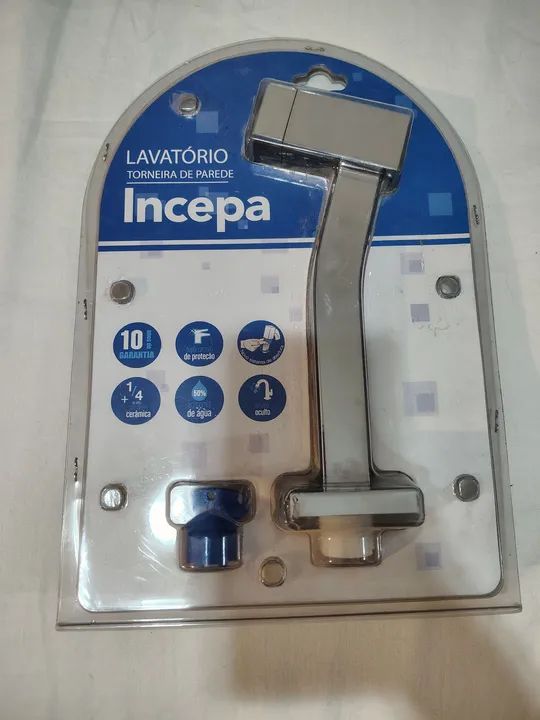 TORNEIRA PARA LAVATORIO DE PAREDE PLATINUM CROMADO INCEPA. - Foto 4