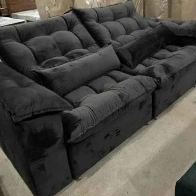 Sofá de Canto Preto - Luxo e Conforto!