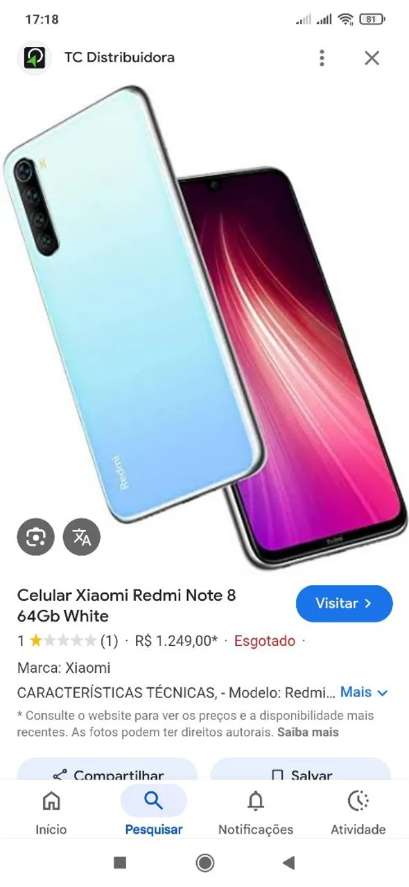 Xiame note 08 azul marinho