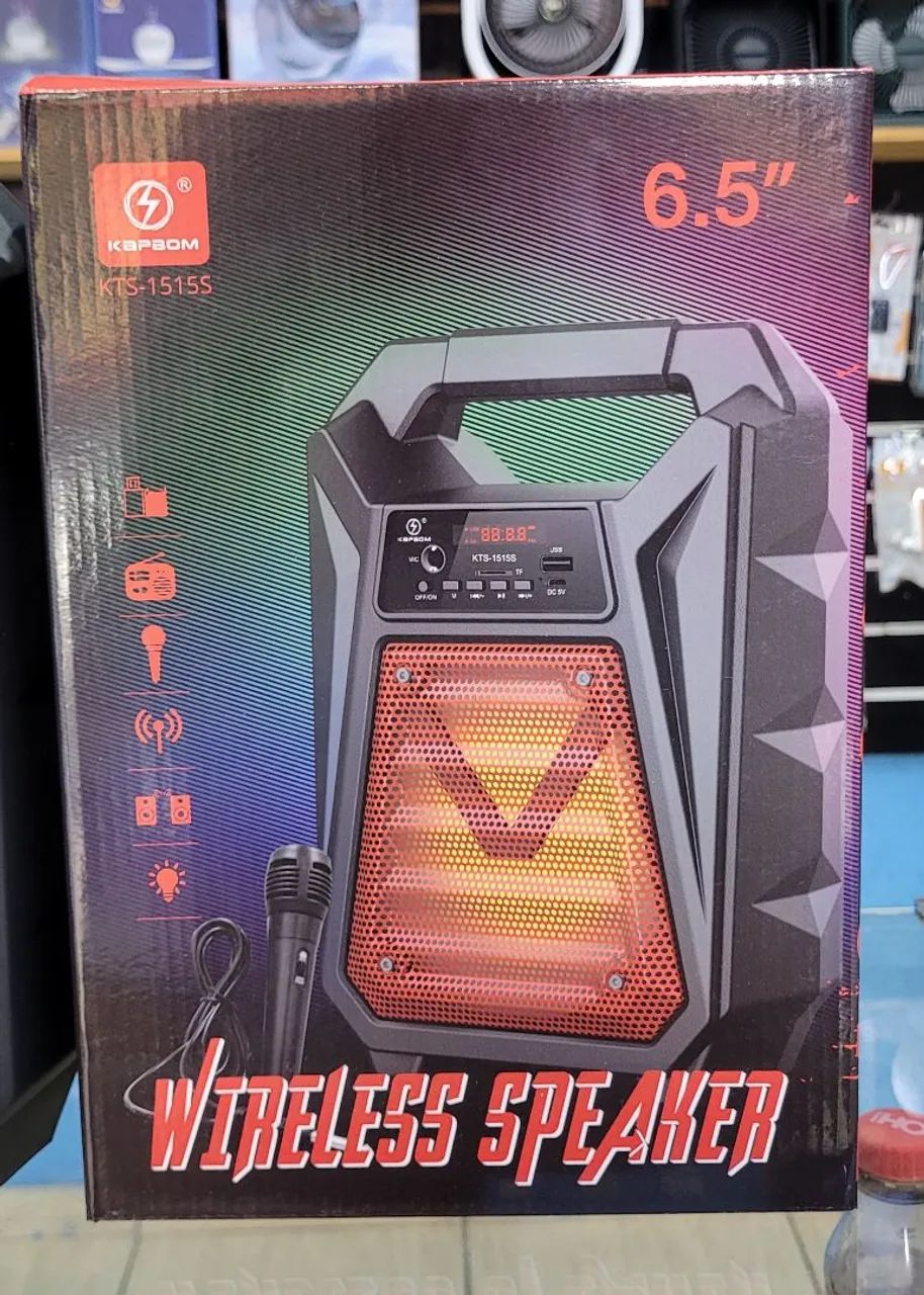 Super Caixa de som potente amplificada com microfone Bluetooth Rádio Pendrive karaokê  - Foto 4
