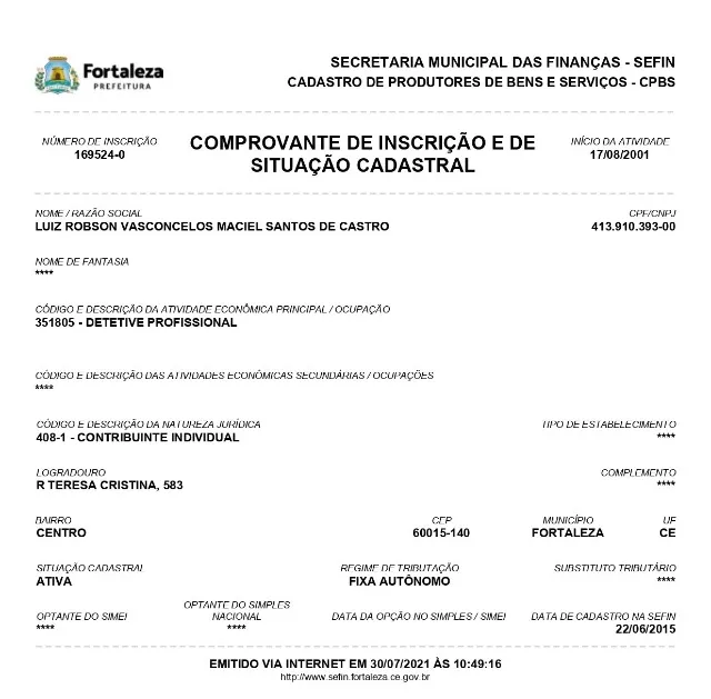 Detetive Particular - ODB: 0034/21-CE.