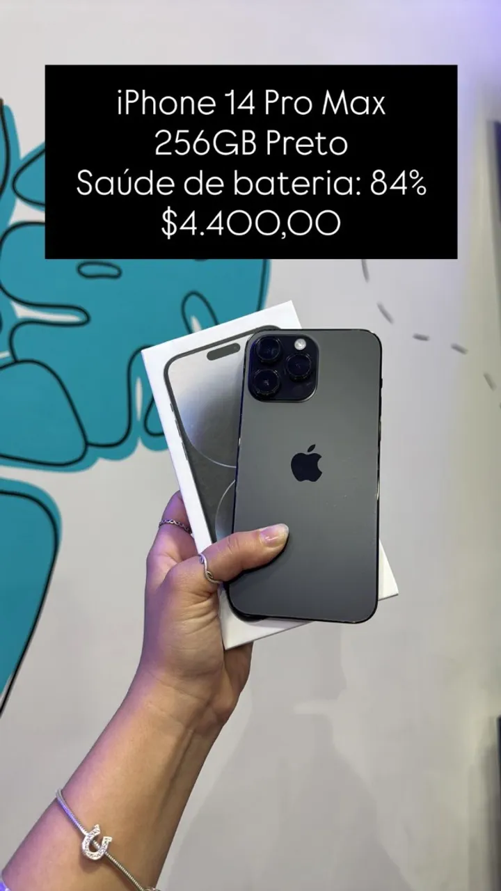 IPhone 14 Pro Max 256GB Preto Saúde de bateria 89% R$ 4.700,00