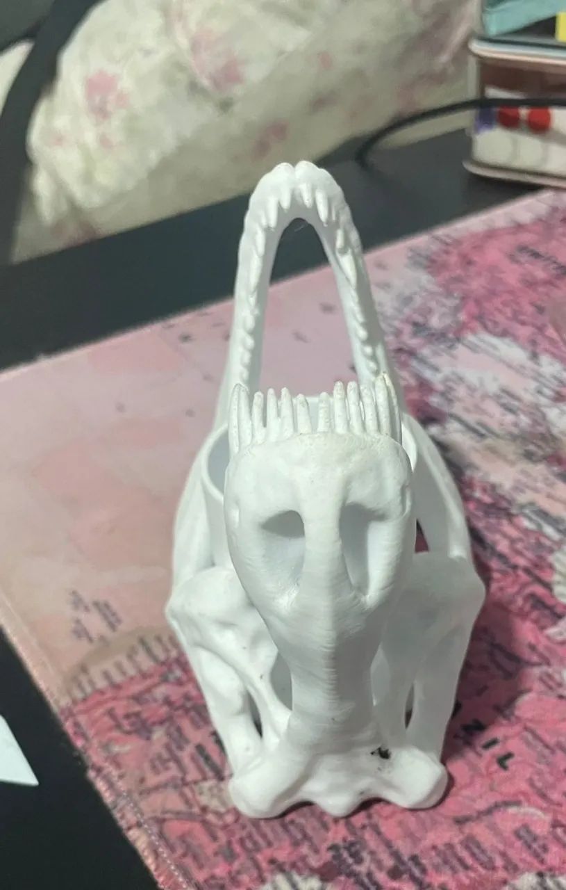 porta-canetas decorativo de dinossauro mandíbula aberta - Foto 2