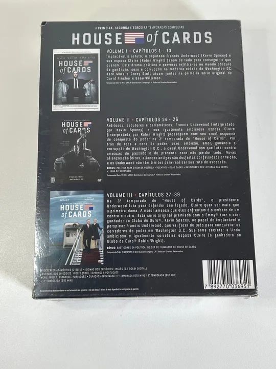 House of Cards - 1ª, 2ª e 3ª Temporadas Completas - DVD - Foto 2