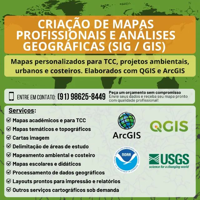 Elaboração de Mapas Profissionais e Análises Geográficas (SIG / GIS)