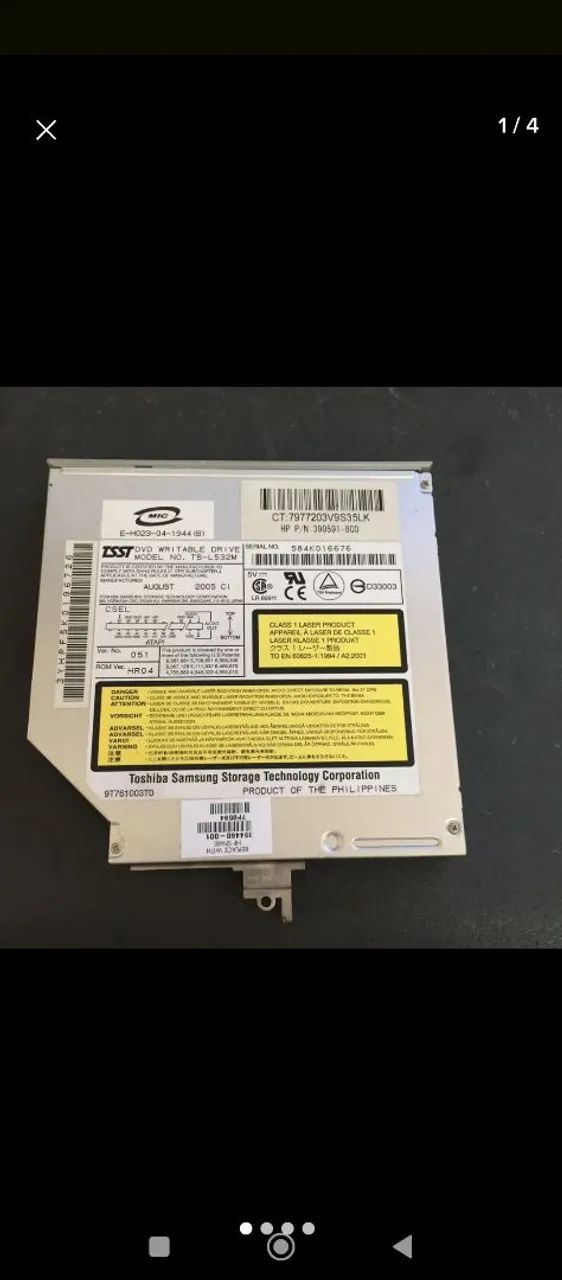 Gravadora e Leitor de CD/DVD NOTEBOOK IDE Dell 1525 TS-L632  - Foto 4