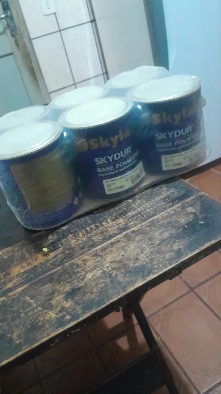 LEVE 6 PAGUE 5 BASE POLIÉSTER SKYDUR COR PRATA PRA PINTURA AUTOMOTIVA 