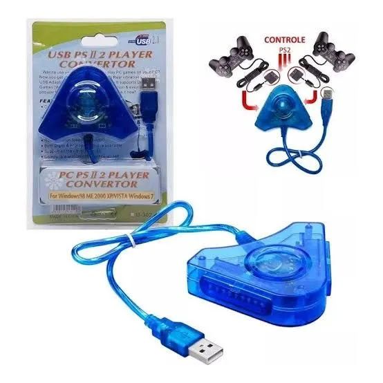 Adaptador Conversor Usb Duplo Para Controle Ps1/ps2