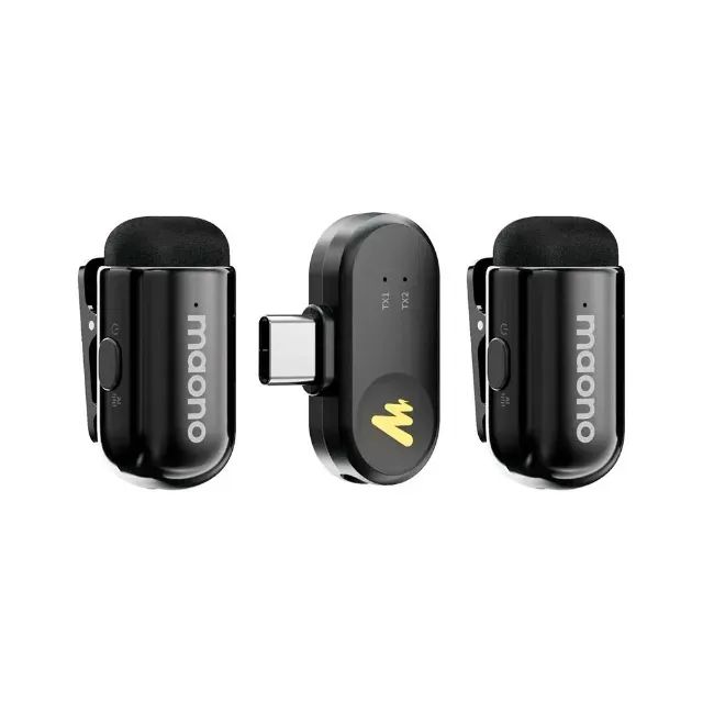 Kit Case com 2 Microfone Profissional de Lapela Sem Fio Maono Wave T1 Mini - WZetta - Foto 5