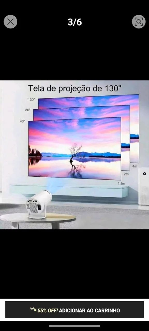 Projetor 4k Hy300 portátil tela até 130 polegadas  - Foto 4