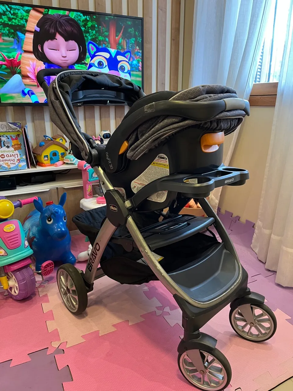 Carrinho de bebê Chicco Bravo Trio 3x1 (carrinho Rn, carrinho e bebê conforto