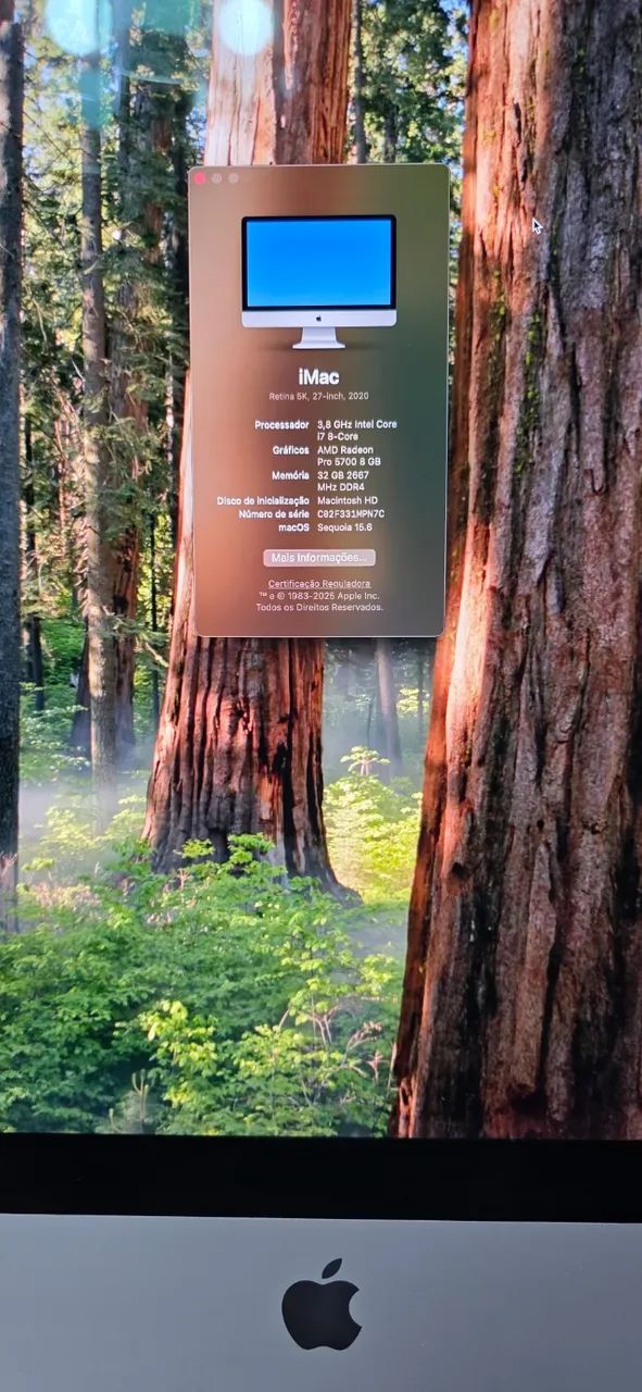 iMac Retina 5K Tela 27" Core i7 32Gb Radeon Pro 5700 TOP MUITO NOVO !!! - Foto 4