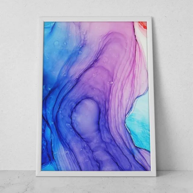 Quadro Decorativo Formas Orgânicas Metálicas Alcohol Ink Oferta