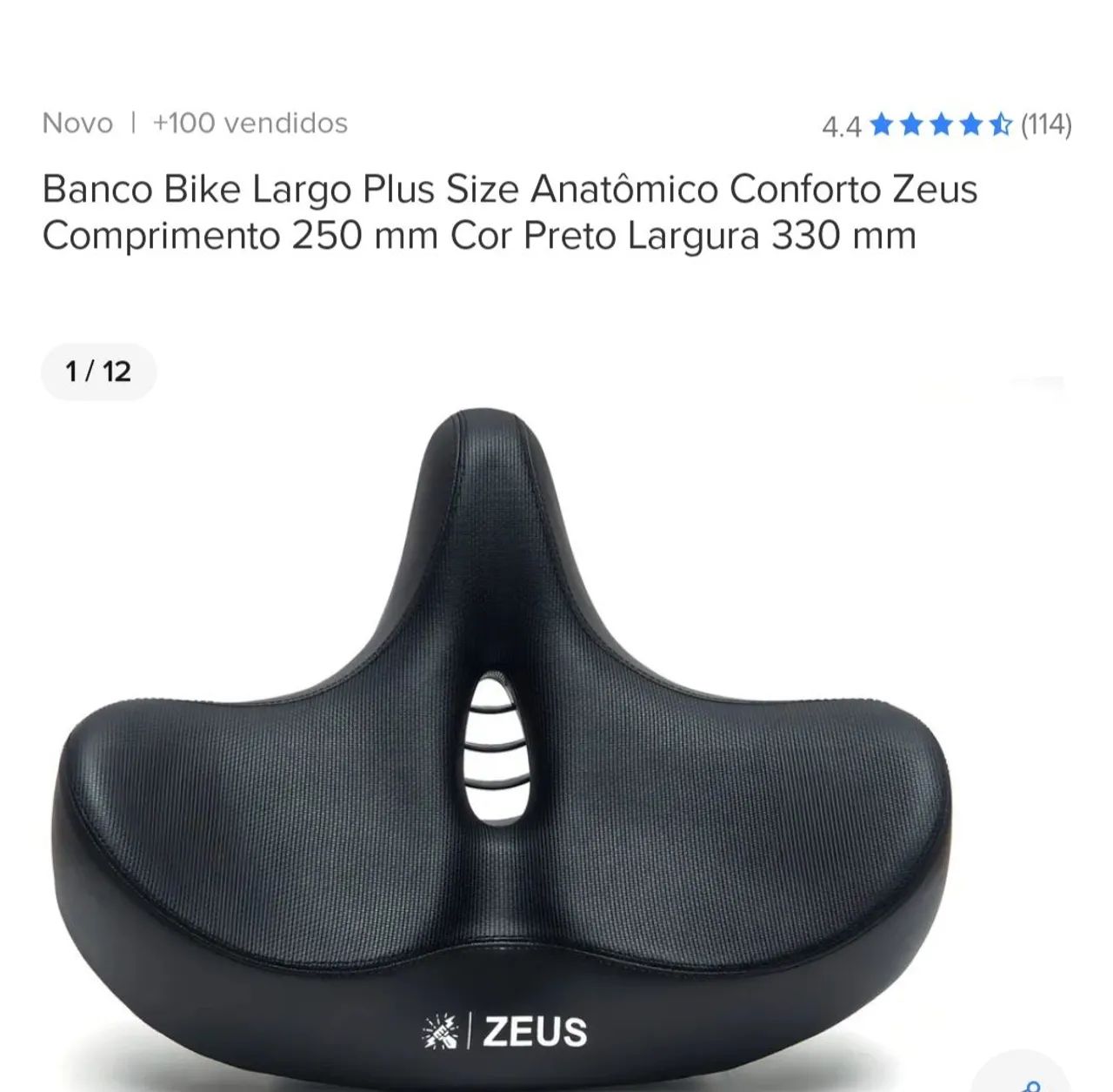 Banco Bike Largo Plus Size Anatômico Conforto Zeus - Ciclismo