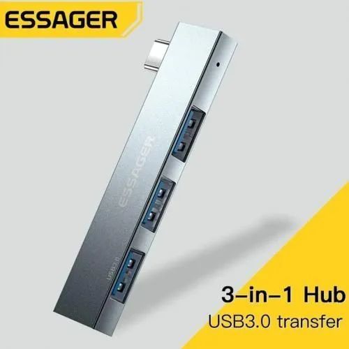 Hub USB 3.0 Essager 3 em 1 - Expanda suas conexões!