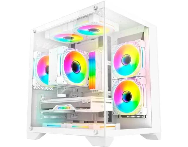 Gabinete Gamer K-Mex Aquario Micro CG-W830, Branco, Mid Tower, Lateral e Frente em Vidro - Foto 4