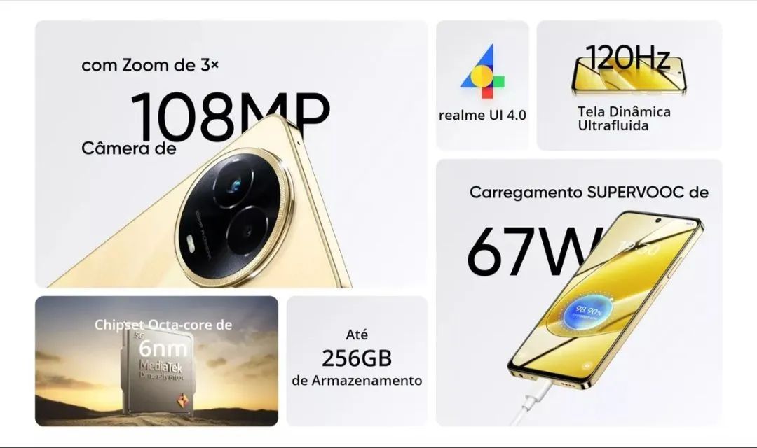 Realme 11 5G 256gb 16ram (8+8) Novo + Garantia com Nota Fiscal  - Foto 4