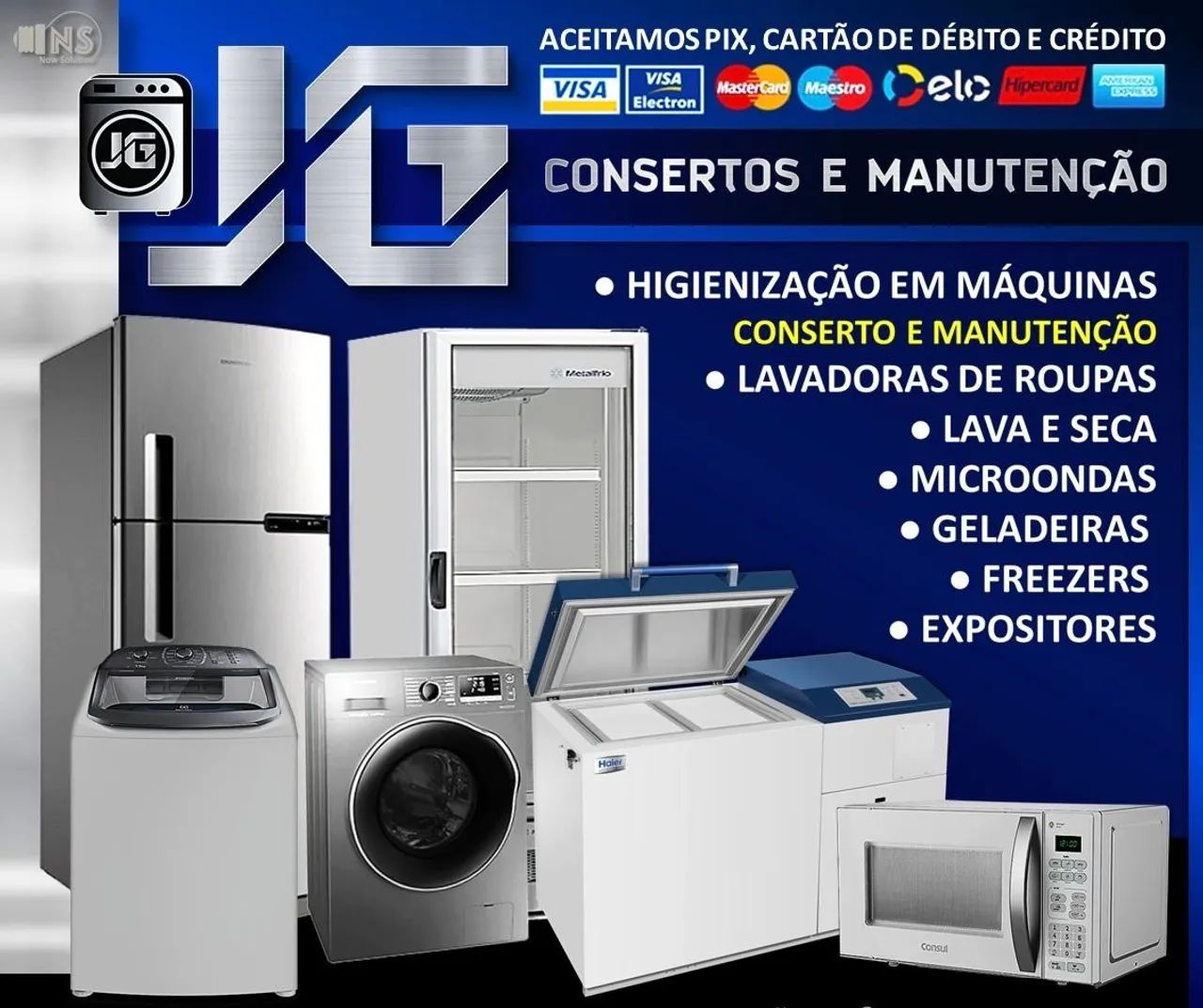Manutenção em freezer, fogão, microondas etc 