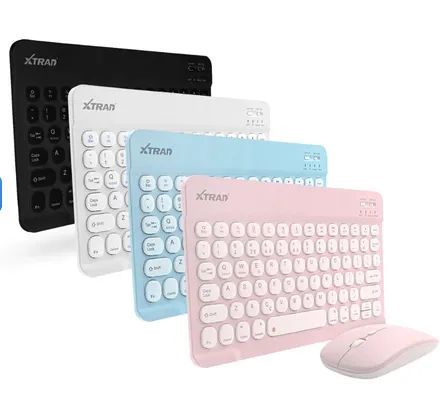 Kit de Mini Teclado e Mouse Sem Fio Bluetooth Design Moderno z994