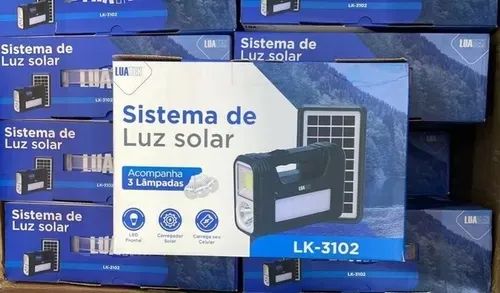 Sistema Solar Painel Placa kit Solar com Bateria Recarregável 3 Lâmpadas Led Dura 5h - Foto 2