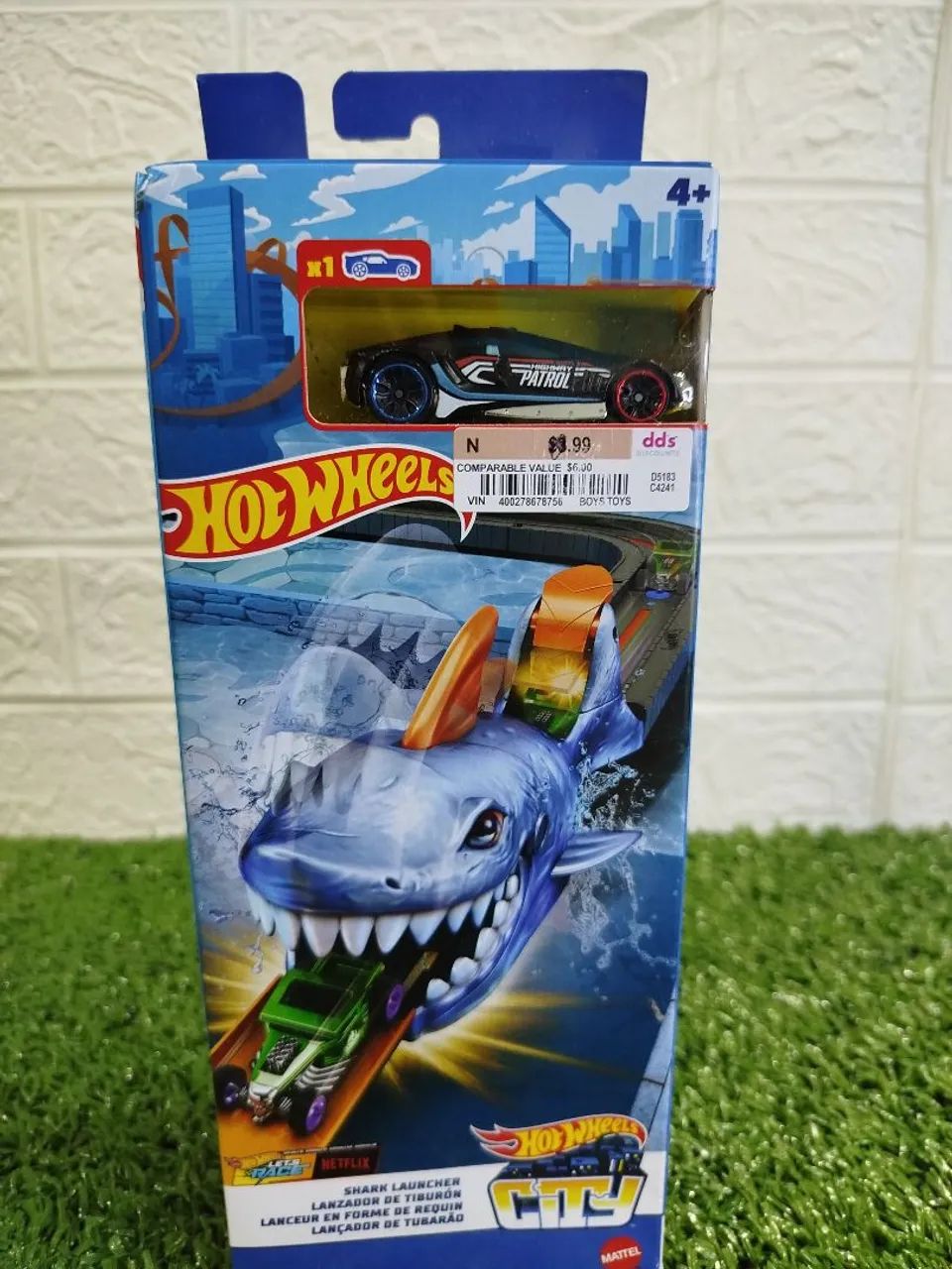 Hotwheels Pista Lançador tubarão Mattel Brinquedos meninos