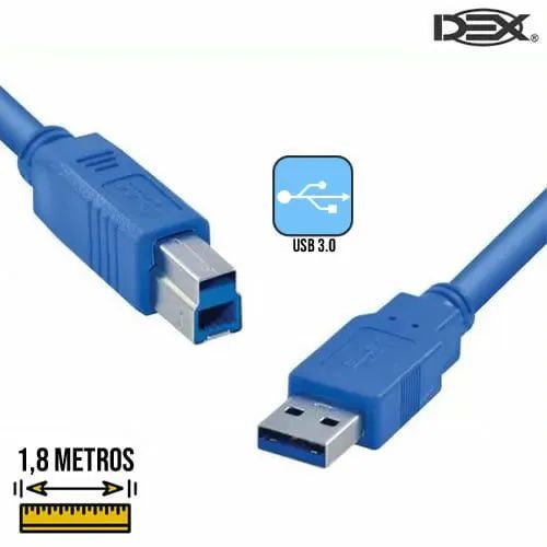 Cabo Impressora Usb 3.0 Dex 1.8 Metros 