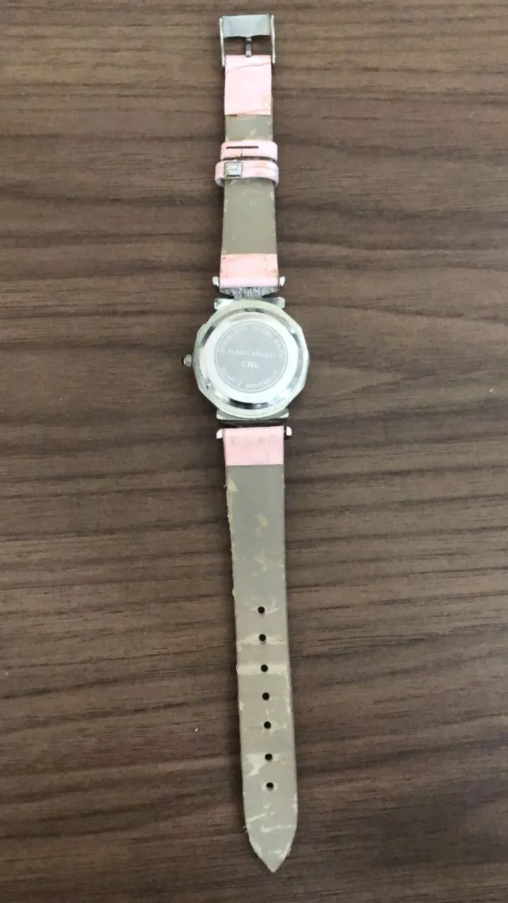 Relógio de pulso Fabio Carlucci com pulseira rosa e detalhes em strass. - Foto 4