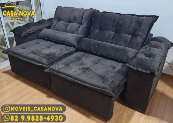 Sofá Retrátil 4 lugares - Casa Nova Móveis