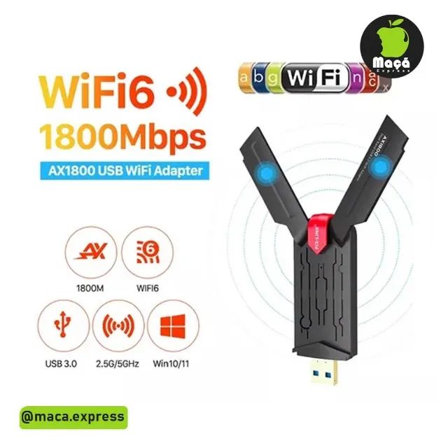 Adaptador Wifi 6 Usb 3.0 1800mbps 2.4g 5ghz Fenvi