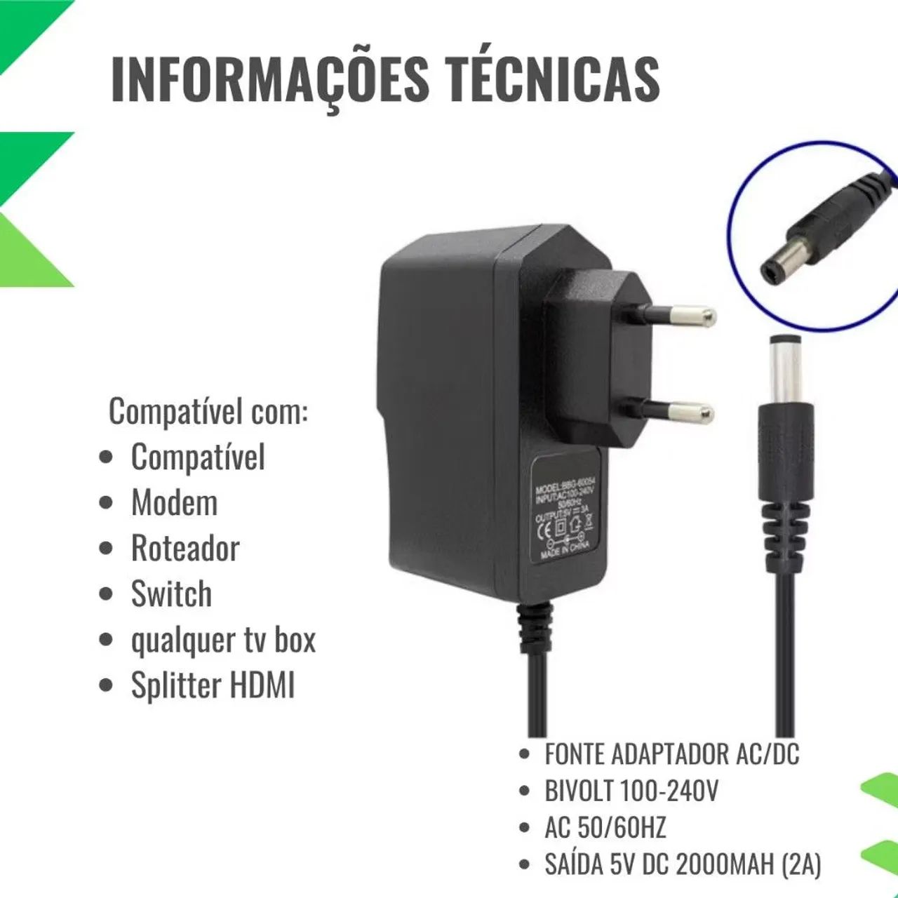 Fonte Carregador 5V 2A para Tv Box Roteador Modem - Foto 3