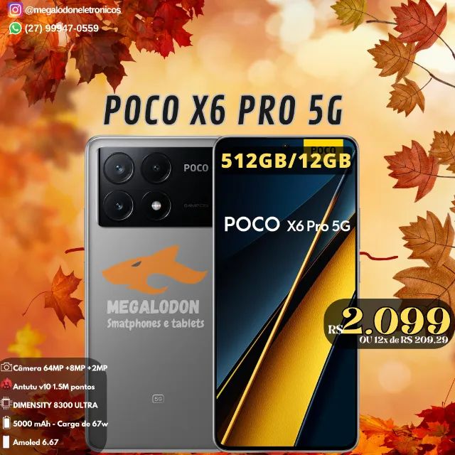 Super promoção POCO X6 PRO 5G versão 512GB e 12GB de ram, Novo(lacrado) NF e garantia