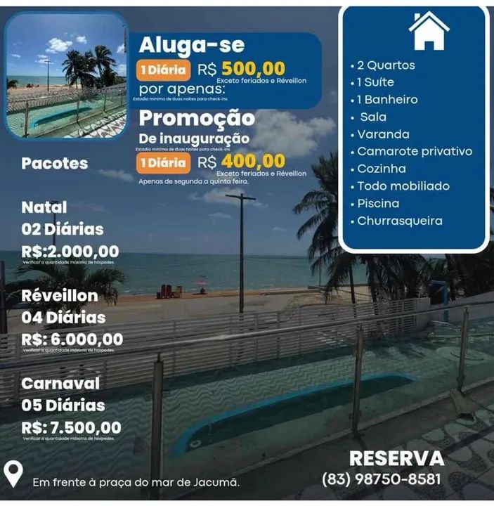 Casa de alto padrão em Jacumã para Temporada - beira-mar, Piscina.. - Foto 11