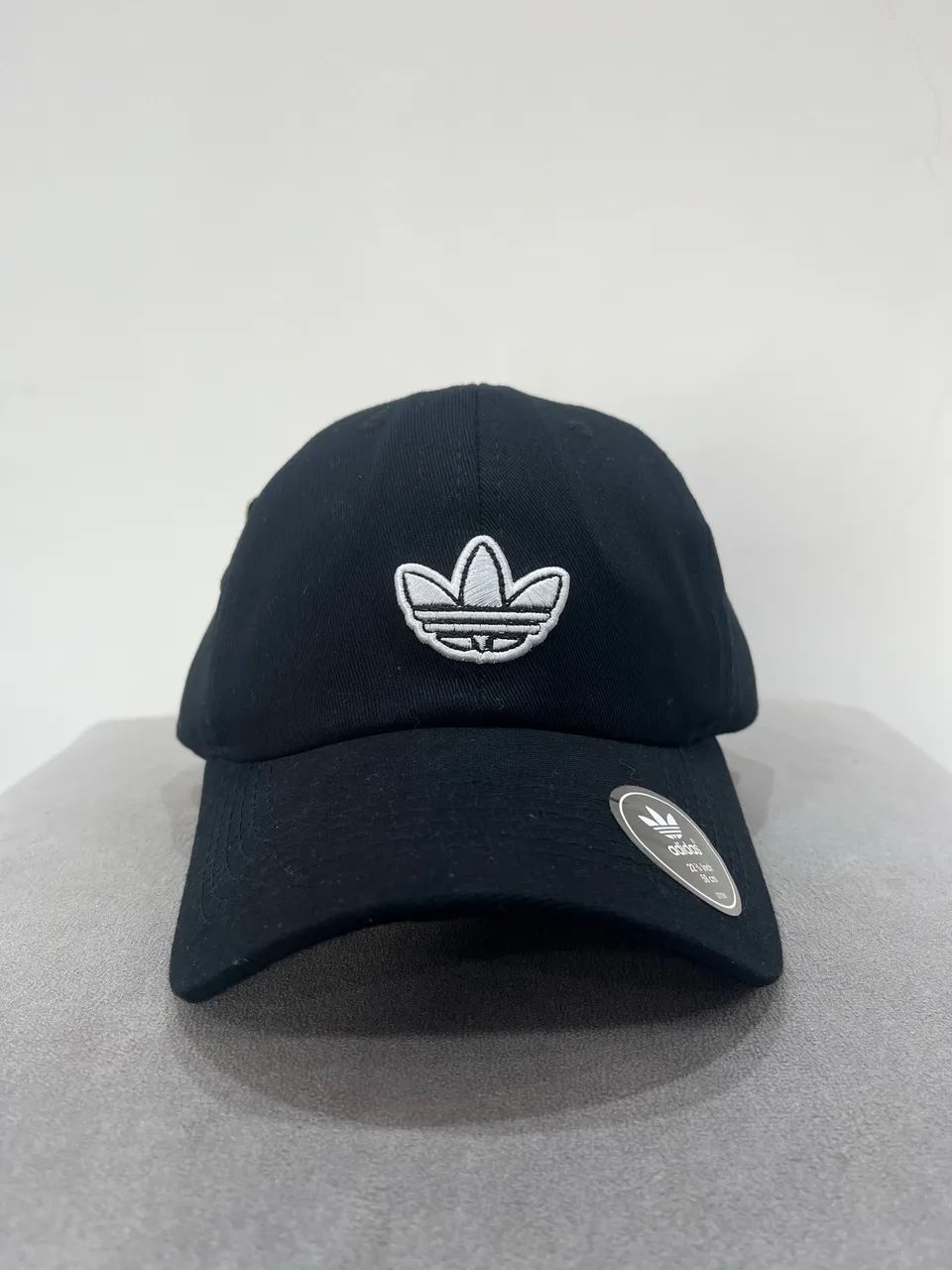 Boné Adidas 100% Algodão Preto Logo Branca