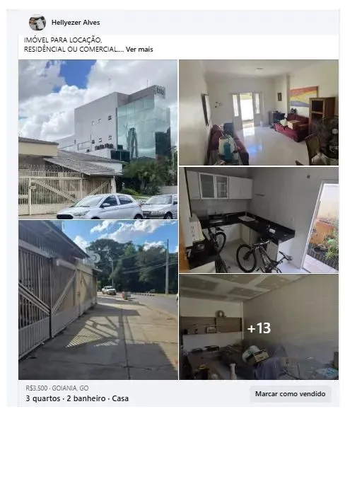 CASA DE 3 QTS PARA ALUGAR - AV. ALAMEDA DAS ROSAS -ST.OESTE ( GOIÂNIA)