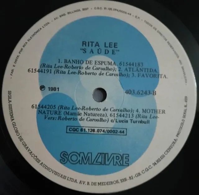 LP-Disco vinil-Rita Lee-Saúde-Ano 1982 - Com encarte - em ótimo estado - Foto 5