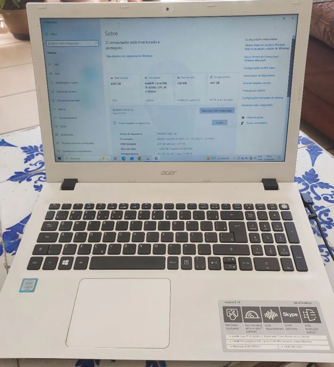Acer Aspire E15 i5 - SSD 480GB - 6GB RAM - Windows 11
