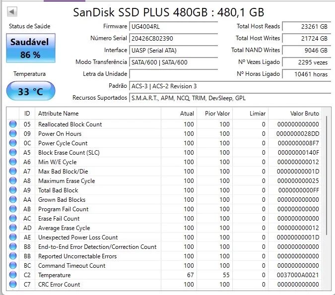 SSD SANDISK 480GB - USADO - Foto 3