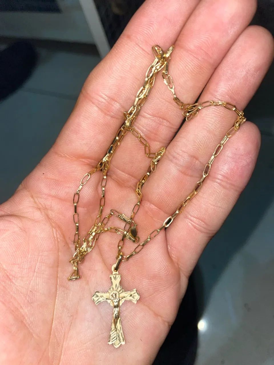 Corrente de ouro 750 cartier oca 3,4g  - Foto 2