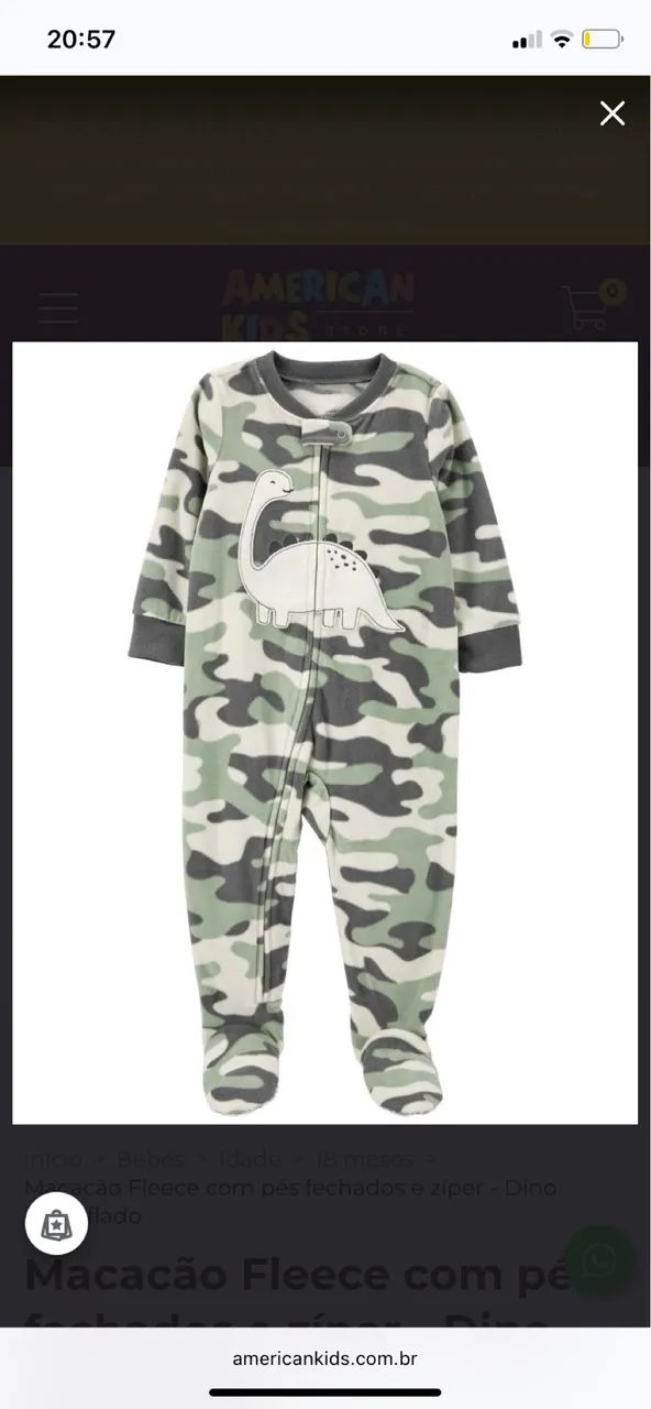 Macacão carters fleece